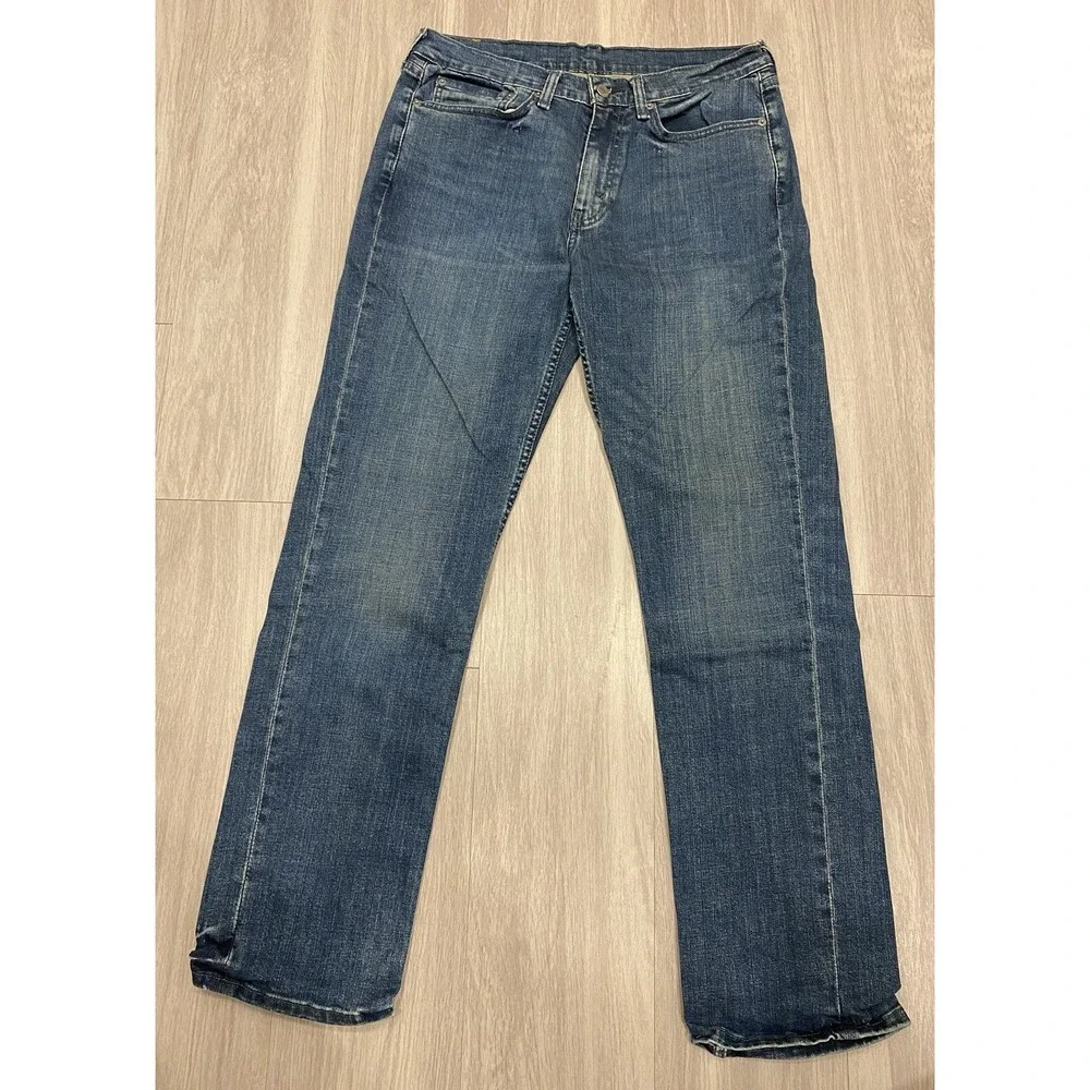 Levis‎ Jeans Men 34 X 32 Blue 514 Mid Rise Straight Stretch Denim Made In Egypt